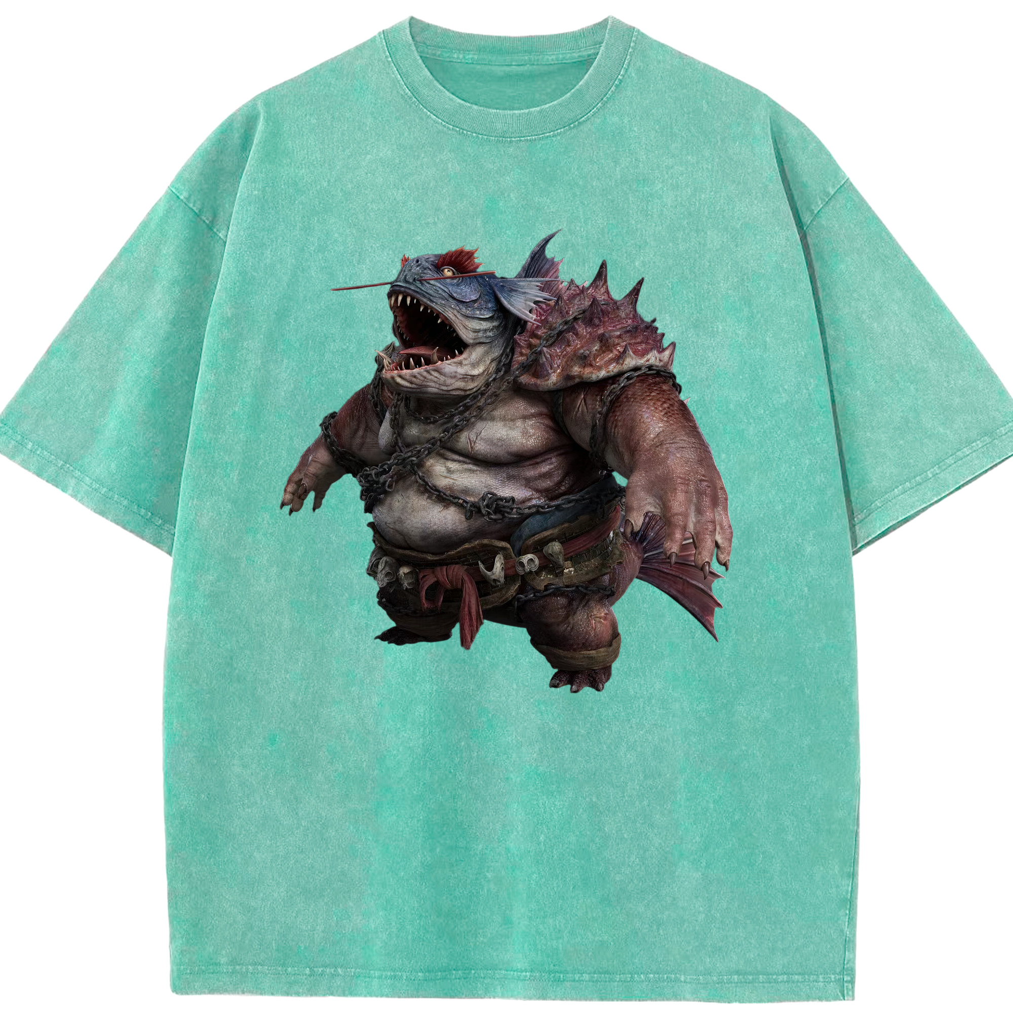 （画像用） Ne Zha 2 ナタ 魔童の大暴れ 綿100% ヴィンテージ風 半袖Tシャツ（フロントプリント）